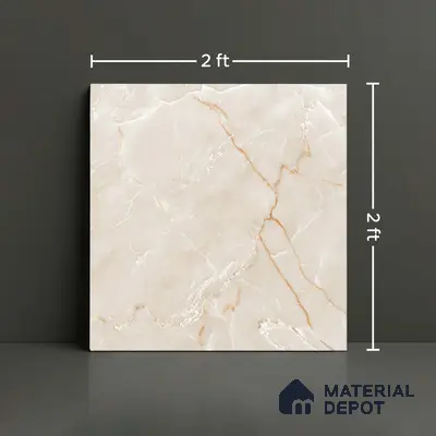 TL 02925 Cream 2 ft x 2 ft Glossy Finish Vitrified Floor & Wall Tile - 9.5 mm