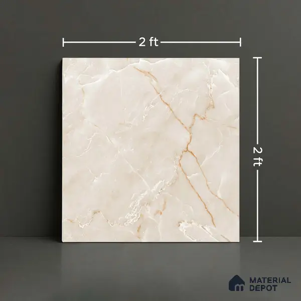 TL 02925 Cream 2 ft x 2 ft Glossy Finish Vitrified Floor & Wall Tile - 9.5 mm