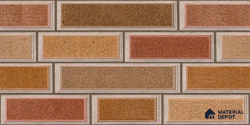 Brick Wall Tile TL 06581 B Aitana Sand 2 ft x 1 ft Ceramic Matte Finish - 9 mm | Suitable for Courtyard, Stair Lobby wall, Balcony, Elevation