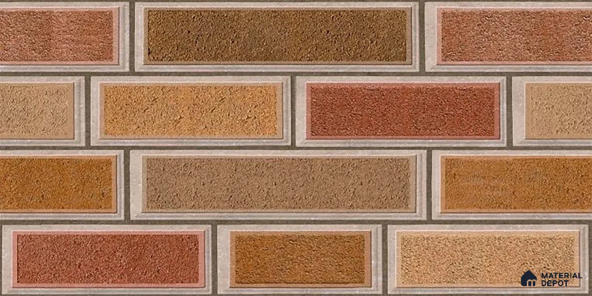 Brick Wall Tile TL 06581 B Aitana Sand 2 ft x 1 ft Ceramic Matte Finish - 9 mm | Suitable for Courtyard, Stair Lobby wall, Balcony, Elevation
