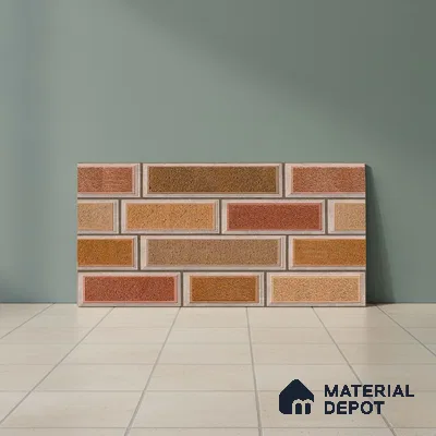 Brick Wall Tile TL 06581 B Aitana Sand 2 ft x 1 ft Ceramic Matte Finish - 9 mm | Suitable for Courtyard, Stair Lobby wall, Balcony, Elevation