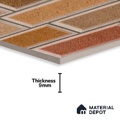Brick Wall Tile TL 06581 B Aitana Sand 2 ft x 1 ft Ceramic Matte Finish - 9 mm | Suitable for Courtyard, Stair Lobby wall, Balcony, Elevation