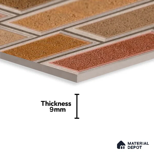 Brick Wall Tile TL 06581 B Aitana Sand 2 ft x 1 ft Ceramic Matte Finish - 9 mm | Suitable for Courtyard, Stair Lobby wall, Balcony, Elevation