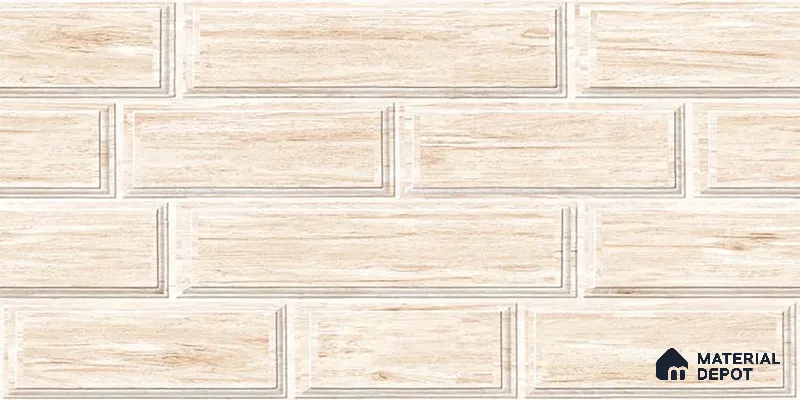 Brick Wall Tile TL 06581 Aitana Crema-1 2 ft x 1 ft Ceramic Matte Finish - 9 mm | Suitable for Foyer, Balcony, Elevation, Courtyard (Sample)