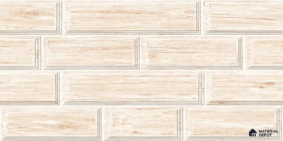 Brick Wall Tile TL 06581 Aitana Crema-1 2 ft x 1 ft Ceramic Matte Finish - 9 mm | Suitable for Foyer, Balcony, Elevation, Courtyard (Sample)