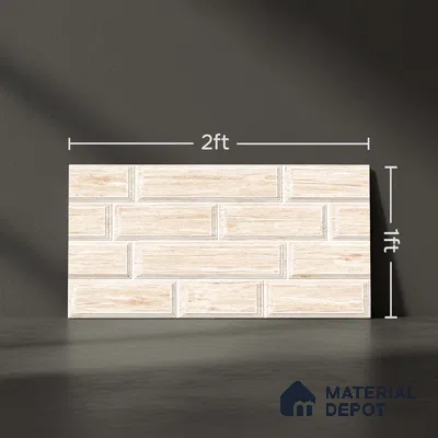 Brick Wall Tile TL 06581 Aitana Crema-1 2 ft x 1 ft Ceramic Matte Finish - 9 mm | Suitable for Foyer, Balcony, Elevation, Courtyard (Sample)