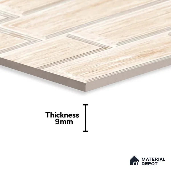 Brick Wall Tile TL 06581 Aitana Crema-1 2 ft x 1 ft Ceramic Matte Finish - 9 mm | Suitable for Foyer, Balcony, Elevation, Courtyard (Sample)