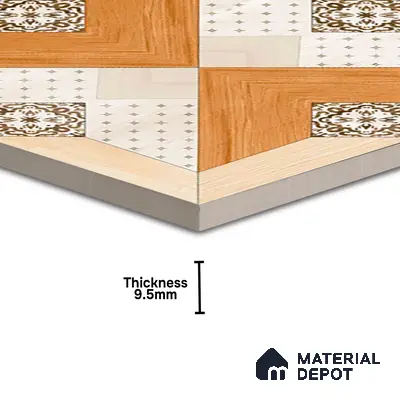 TL 00553 Cream & Brown 2 ft x 2 ft Matte Finish Porcelain Floor & Wall Tile - 9.5 mm | Please Expect a Slight Variation of Pattern
