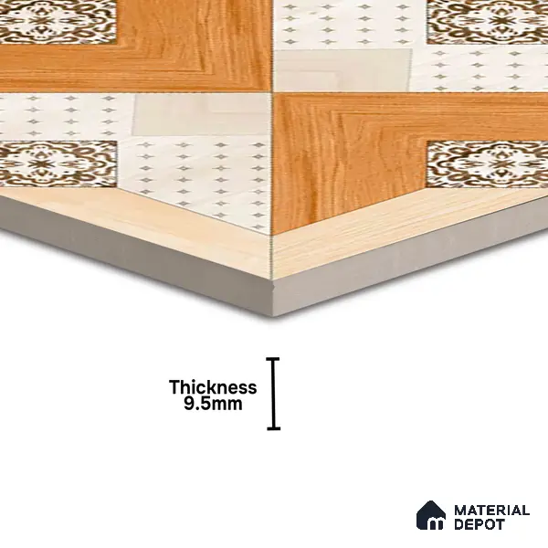 TL 00553 Cream & Brown 2 ft x 2 ft Matte Finish Porcelain Floor & Wall Tile - 9.5 mm | Please Expect a Slight Variation of Pattern