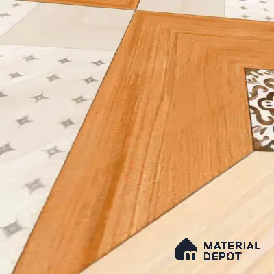 TL 00553 Cream & Brown 2 ft x 2 ft Matte Finish Porcelain Floor & Wall Tile - 9.5 mm | Please Expect a Slight Variation of Pattern