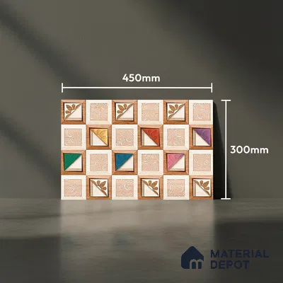 TL 01890 B Brownish Cream Highlighter 2 18 x 12 inch Glossy Finish Ceramic Wall Tile - 6 mm