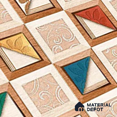 TL 01890 B Brownish Cream Highlighter 2 18 x 12 inch Glossy Finish Ceramic Wall Tile - 6 mm