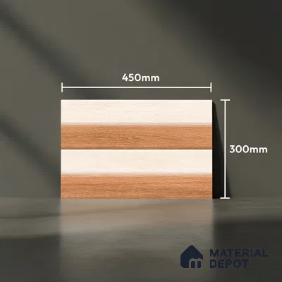 TL 01890 A Cream & Brown Highlighter 1 18 x 12 inch Glossy Finish Ceramic Wall Tile - 6 mm