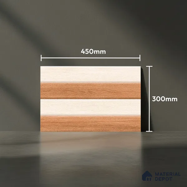 TL 01890 A Cream & Brown Highlighter 1 18 x 12 inch Glossy Finish Ceramic Wall Tile - 6 mm