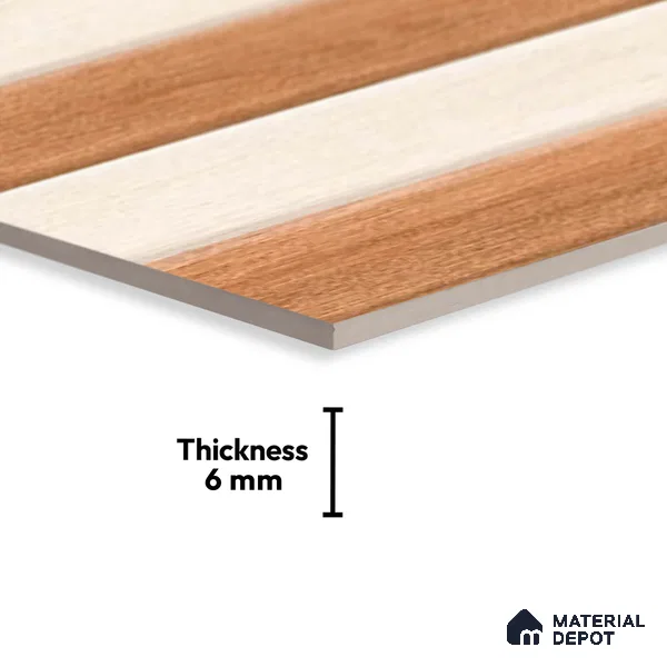 TL 01890 A Cream & Brown Highlighter 1 18 x 12 inch Glossy Finish Ceramic Wall Tile - 6 mm