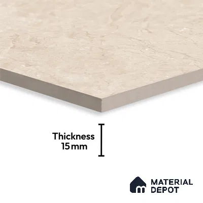 Marble Look Tile TL 09710 6 ft x 4 ft Glossy Finish Vitrified Tile - 15 mm | Adhesive and Spacers Must be Used During Installation