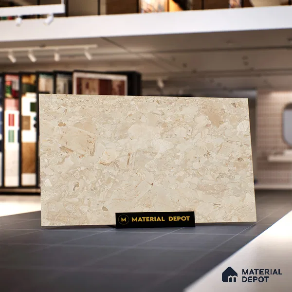 Marble Look Tile TL 09703 B 6 ft x 4 ft Matte Finish Vitrified Tile - 15 mm | Adhesive and Spacers Must be Used During Installation