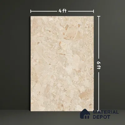 Marble Look Tile TL 09703 B 6 ft x 4 ft Matte Finish Vitrified Tile - 15 mm | Adhesive and Spacers Must be Used During Installation