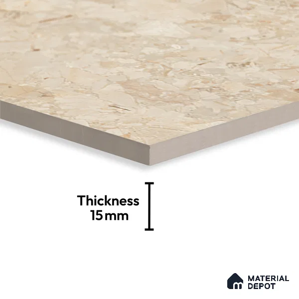 Marble Look Tile TL 09703 B 6 ft x 4 ft Matte Finish Vitrified Tile - 15 mm | Adhesive and Spacers Must be Used During Installation
