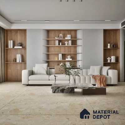 Marble Look Tile TL 09703 B 6 ft x 4 ft Matte Finish Vitrified Tile - 15 mm | Adhesive and Spacers Must be Used During Installation