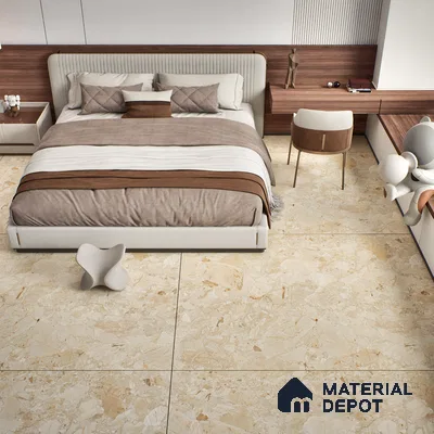Marble Look Tile TL 09703 B 6 ft x 4 ft Matte Finish Vitrified Tile - 15 mm | Adhesive and Spacers Must be Used During Installation