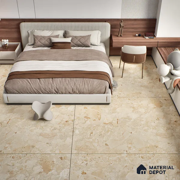 Marble Look Tile TL 09703 B 6 ft x 4 ft Matte Finish Vitrified Tile - 15 mm | Adhesive and Spacers Must be Used During Installation