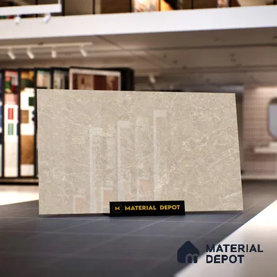Marble Look Tile TL 09699 6 ft x 4 ft Glossy Finish Vitrified Tile - 9 mm | Adhesive and Spacers Must be Used During Installation