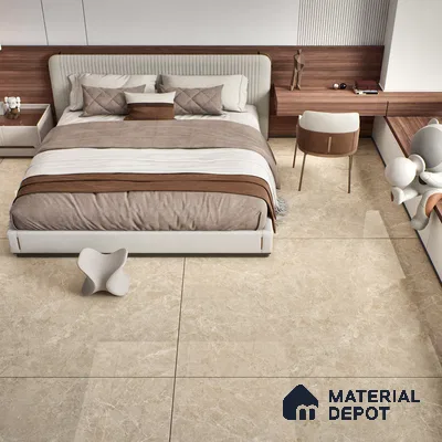 Marble Look Tile TL 09699 6 ft x 4 ft Glossy Finish Vitrified Tile - 9 mm | Adhesive and Spacers Must be Used During Installation