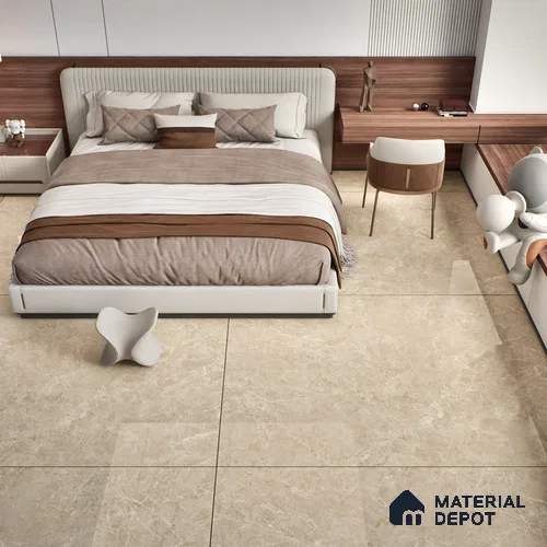 Marble Look Tile TL 09699 6 ft x 4 ft Glossy Finish Vitrified Tile - 9 mm | Adhesive and Spacers Must be Used During Installation