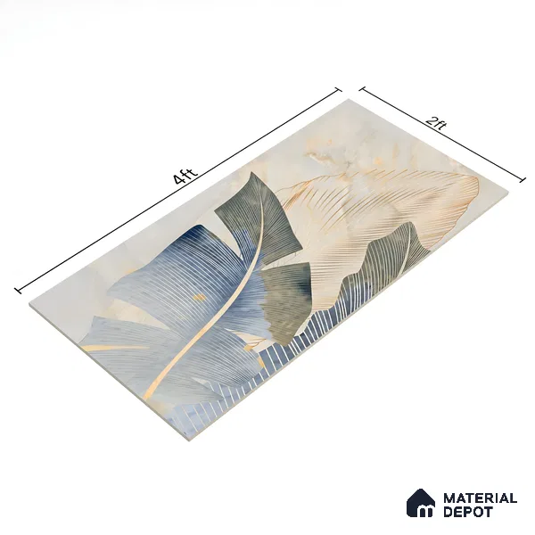 Tropical Wall Tile TL 06640 B Selva Onyx Crema Decore 4 ft x 2 ft Matte Finish Vitrified Tile - 9 mm | 3 Random Face | Suitable for Living Room, Bedroom, Bathroom, Dining (Sample)