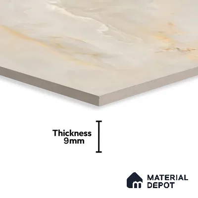 Marble Look Wall & Floor Tile TL 06640 Selva Onyx Crema Glit 4 ft x 2 ft Vitrified Matte Finish - 9 mm | (Random 6) | Suitable for Living Room, Bedroom, Bathroom, Kitchen, Office, Elevation & Dining