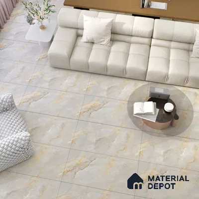 Marble Look Wall & Floor Tile TL 06640 Selva Onyx Crema Glit 4 ft x 2 ft Vitrified Matte Finish - 9 mm | (Random 6) | Suitable for Living Room, Bedroom, Bathroom, Kitchen, Office, Elevation & Dining