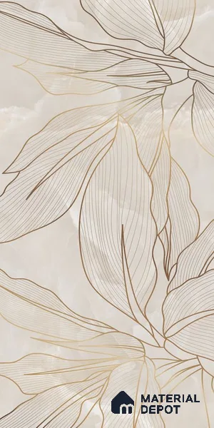 Floral Wall Tile TL 06637 B Rose Onyx Crema Decore 4 ft x 2 ft Matte Finish Vitrified Tile - 9 mm | 3 Random Face | Suitable for Living Room, Bedroom, Bathroom, Dining (Sample)