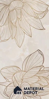 Floral Wall Tile TL 06637 B Rose Onyx Crema Decore 4 ft x 2 ft Matte Finish Vitrified Tile - 9 mm | 3 Random Face | Suitable for Living Room, Bedroom, Bathroom, Dining (Sample)