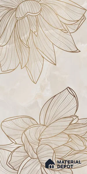 Floral Wall Tile TL 06637 B Rose Onyx Crema Decore 4 ft x 2 ft Matte Finish Vitrified Tile - 9 mm | 3 Random Face | Suitable for Living Room, Bedroom, Bathroom, Dining (Sample)