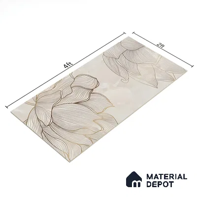 Floral Wall Tile TL 06637 B Rose Onyx Crema Decore 4 ft x 2 ft Matte Finish Vitrified Tile - 9 mm | 3 Random Face | Suitable for Living Room, Bedroom, Bathroom, Dining (Sample)