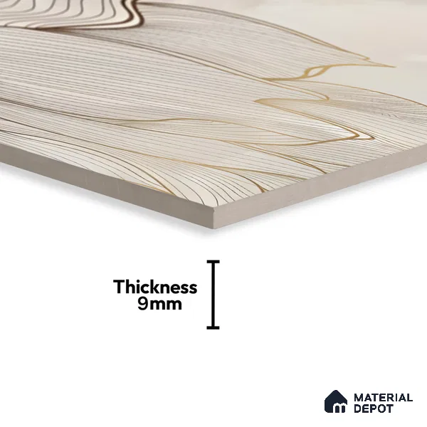 Floral Wall Tile TL 06637 B Rose Onyx Crema Decore 4 ft x 2 ft Matte Finish Vitrified Tile - 9 mm | 3 Random Face | Suitable for Living Room, Bedroom, Bathroom, Dining (Sample)