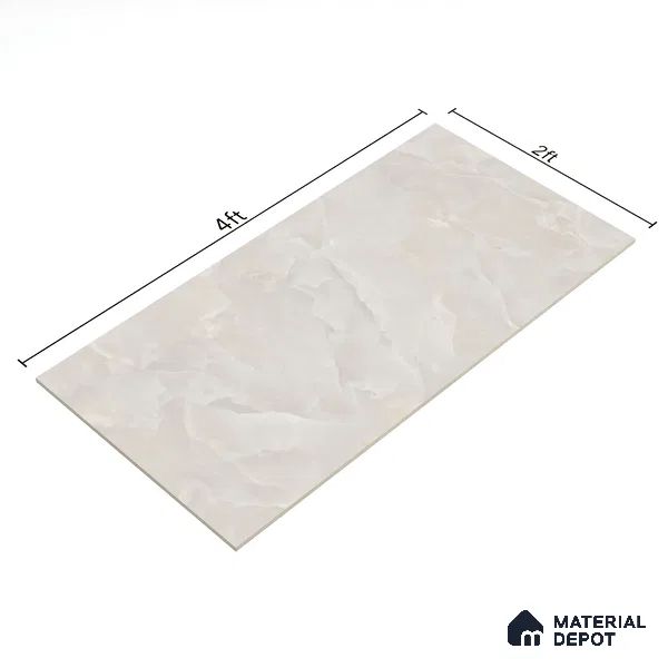 Marble Look Wall & Floor Tile TL 06637 Rose Onyx Crema Glit 4 ft x 2 ft Vitrified Matte Finish - 9 mm | (Random 6) | Suitable for Living Room, Bedroom, Bathroom, Kitchen, Office, Elevation & Dining (Sample)