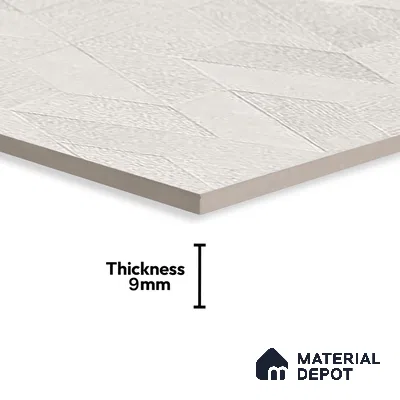 Highlighter Wall Tile TL 06642 B Fontana Bianco Hexa 4 ft x 2 ft Vitrified Matte Finish - 9 mm | (Random 5) | Suitable for Living Room, Bedroom, Bathroom, Kitchen, Office, Elevation & Dining (Sample)