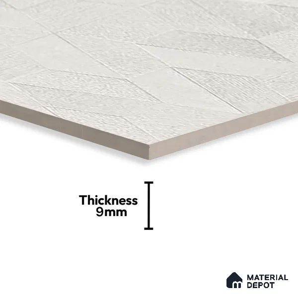 Highlighter Wall Tile TL 06642 B Fontana Bianco Hexa 4 ft x 2 ft Vitrified Matte Finish - 9 mm | (Random 5) | Suitable for Living Room, Bedroom, Bathroom, Kitchen, Office, Elevation & Dining (Sample)