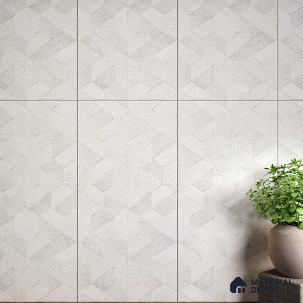 Highlighter Wall Tile TL 06642 B Fontana Bianco Hexa 4 ft x 2 ft Vitrified Matte Finish - 9 mm | (Random 5) | Suitable for Living Room, Bedroom, Bathroom, Kitchen, Office, Elevation & Dining (Sample)