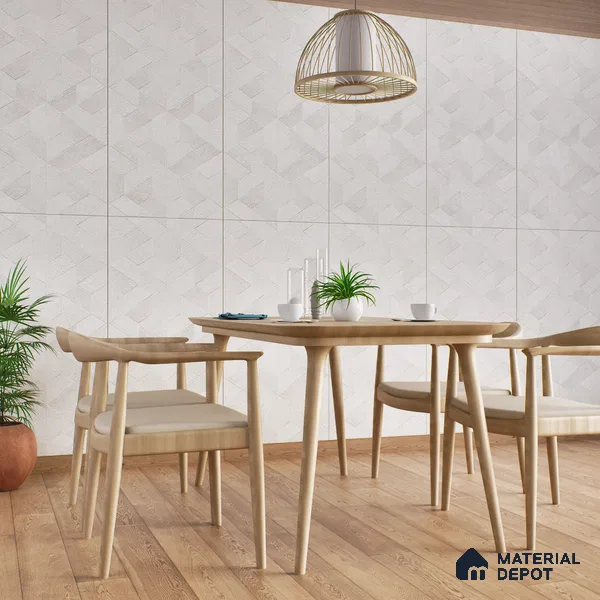 Highlighter Wall Tile TL 06642 B Fontana Bianco Hexa 4 ft x 2 ft Vitrified Matte Finish - 9 mm | (Random 5) | Suitable for Living Room, Bedroom, Bathroom, Kitchen, Office, Elevation & Dining (Sample)