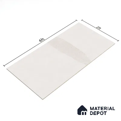 Marble Look Floor Tile TL 06642 Fontana Bianco Glit 4 ft x 2 ft Vitrified Matte Finish - 9 mm | (Random 5) | Suitable for Living Room, Bedroom, Bathroom, Kitchen, Office, Elevation & Dining (Sample)