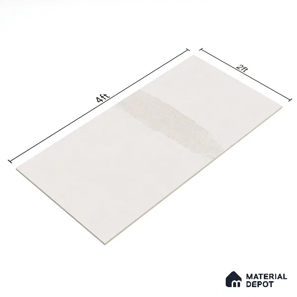 Marble Look Floor Tile TL 06642 Fontana Bianco Glit 4 ft x 2 ft Vitrified Matte Finish - 9 mm | (Random 5) | Suitable for Living Room, Bedroom, Bathroom, Kitchen, Office, Elevation & Dining (Sample)