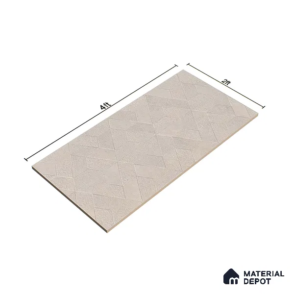 Highlighter Wall Tile TL 06642 D Fontana Sand Hexa 4 ft x 2 ft Vitrified Matte Finish - 9 mm | (Random 5) | Suitable for Living Room, Bedroom, Bathroom, Kitchen, Office, Elevation & Dining (Sample)