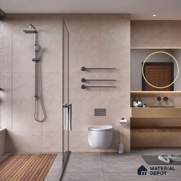 Highlighter Wall Tile TL 06642 D Fontana Sand Hexa 4 ft x 2 ft Vitrified Matte Finish - 9 mm | (Random 5) | Suitable for Living Room, Bedroom, Bathroom, Kitchen, Office, Elevation & Dining (Sample)