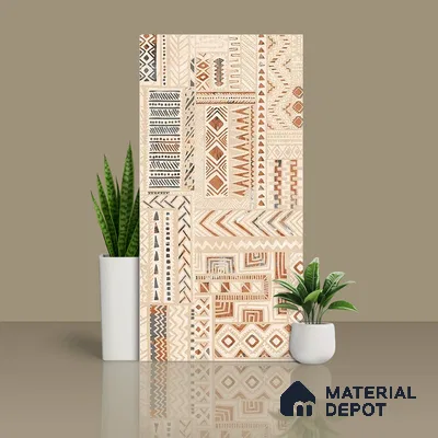 Highlighter Wall Tile TL 06636 B Euri Crema Decore 4 ft x 2 ft Vitrified Matte Finish - 9 mm | (Random 2) | Suitable for Living Room, Bedroom, Bathroom, Kitchen, Office, Elevation & Dining (Sample)