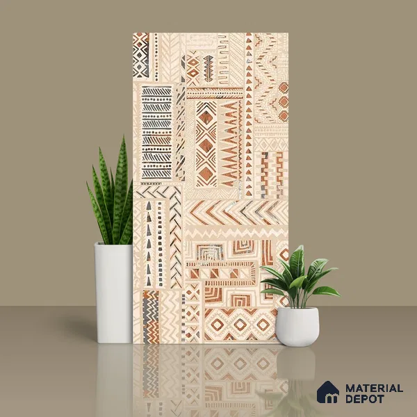 Highlighter Wall Tile TL 06636 B Euri Crema Decore 4 ft x 2 ft Vitrified Matte Finish - 9 mm | (Random 2) | Suitable for Living Room, Bedroom, Bathroom, Kitchen, Office, Elevation & Dining (Sample)