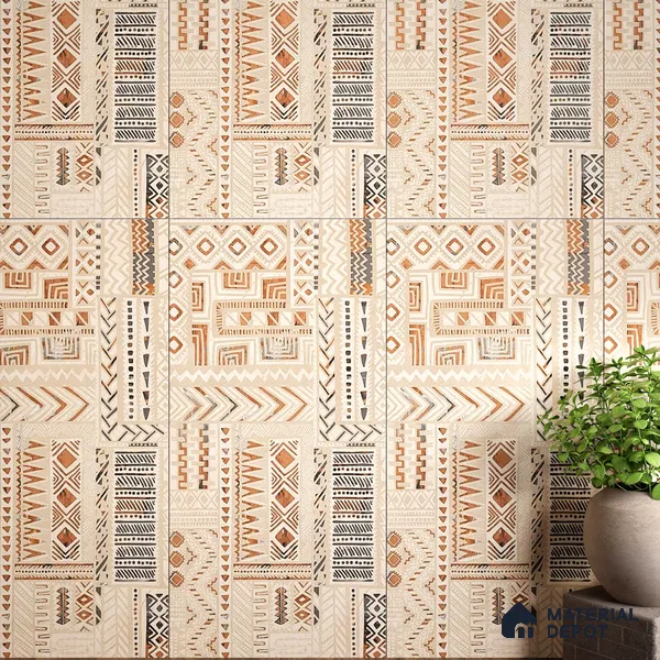 Highlighter Wall Tile TL 06636 B Euri Crema Decore 4 ft x 2 ft Vitrified Matte Finish - 9 mm | (Random 2) | Suitable for Living Room, Bedroom, Bathroom, Kitchen, Office, Elevation & Dining (Sample)
