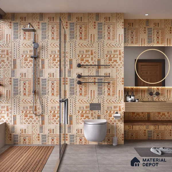 Highlighter Wall Tile TL 06636 B Euri Crema Decore 4 ft x 2 ft Vitrified Matte Finish - 9 mm | (Random 2) | Suitable for Living Room, Bedroom, Bathroom, Kitchen, Office, Elevation & Dining (Sample)